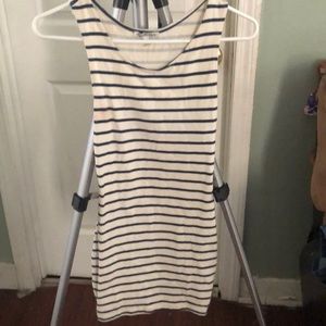 Black and white striped dress